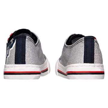 FOCO New England Patriots NFL Womens Glitter Low Top Canvas Shoes - 7