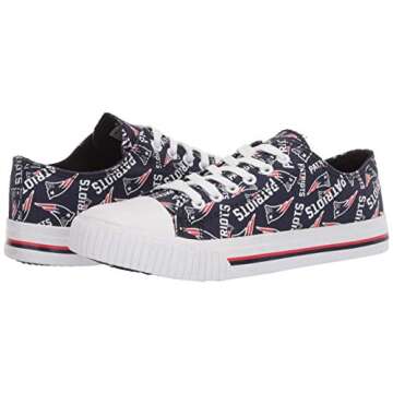 FOCO New England Patriots NFL Womens Glitter Low Top Canvas Shoes - 7