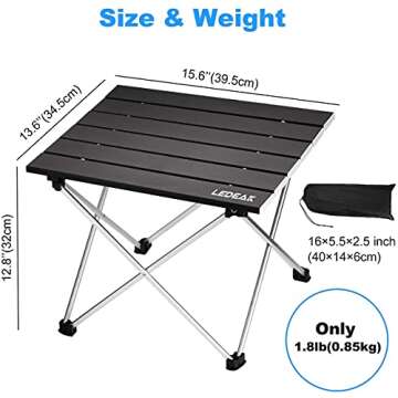 Ledeak Portable Ultralight Camping Table with Carry Bag