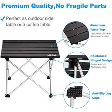 Ledeak Portable Ultralight Camping Table with Carry Bag