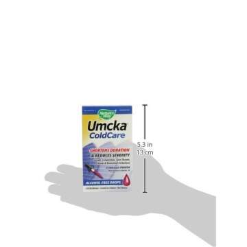 Nature's Way Umcka ColdCare Homeopathic, Shortens Colds, Sore Throat, Cough, and Congestion, Phenylephrine Free, Non-Drowsy, Cherry Flavored, 2 Fl. Oz Drops
