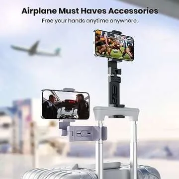 2 Pack Universal Airplane Phone Holder for Stocking Stuffers, Klearlook 360° Rotation Travel Essent...