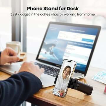 2 Pack Universal Airplane Phone Holder for Stocking Stuffers, Klearlook 360° Rotation Travel Essentials Phone Mount for Desk, Handsfree Travel Accessories for Flying, Valentines Day Gift for Couple