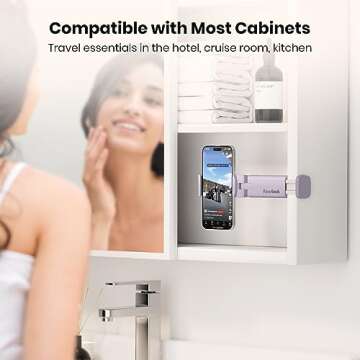 2 Pack Universal Airplane Phone Holder for Stocking Stuffers, Klearlook 360° Rotation Travel Essentials Phone Mount for Desk, Handsfree Travel Accessories for Flying, Valentines Day Gift for Couple