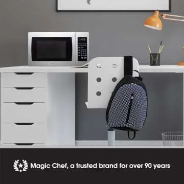 Magic Chef MCM990ST Countertop Microwave Oven, Small Microwave for Compact Spaces, 900 Watts, 0.9 Cubic Feet, Stainless Steel