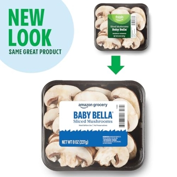 Amazon Grocery Sliced Baby Bella Mushrooms 8 Oz Fresh & Convenient for Cooking