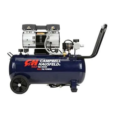 CAMPBELL HAUSFELD 8 Gallon Air Compressor, 65dB Quiet Portable Air Compressor, 120v, 125 Max PSI Oil and Maintenance free pump- Ideal for Home and Professional Use