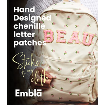Embla Chenille Iron-On Letter Patches for Personalization