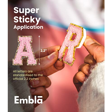 Embla Chenille Iron-On Letter Patches for Personalization