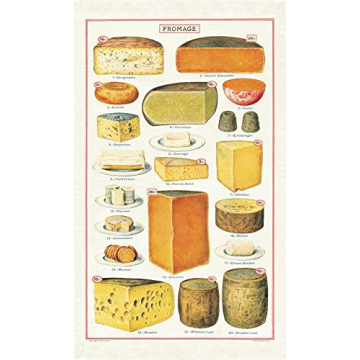 Cavallini Papers & Co. Charming Cheese Multi Tea Towel
