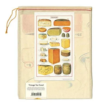 Cavallini Papers & Co. Charming Cheese Multi Tea Towel