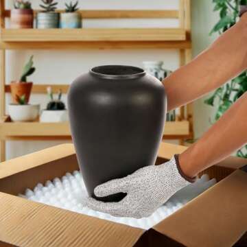 MORSHA Ceramic Black Vase Home Decor, Flower Vase Modern Trendy Black Vase, Minimalist Farmhouse Table Gift CuteTall Vintage Bookshelf Dining and Coffee Table Decor,Size 9" (23cm) 1pack