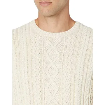 Amazon Essentials Men's Cotton Fisherman Cable Sweater