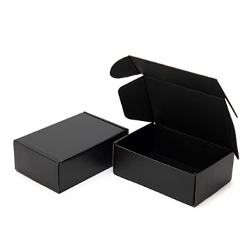 Timirog 6x4x2 Inches Small Black Shipping Boxes 25 Pack - Corrugated Cardboard Mailing Box for Small...
