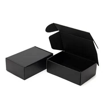 Timirog Small Black Shipping Boxes - 25 Pack, Eco-Friendly 6x4x2 Inch Corrugated Mailers