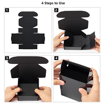 Timirog Eco-Friendly Black Shipping Boxes for Business & Gifts