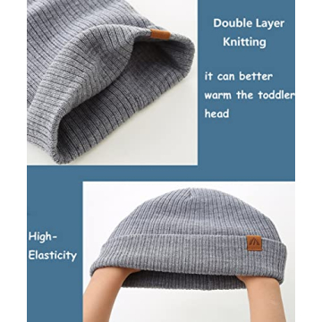Soft Knit Baby Winter Hat Pack Stylish Grey Beanies for Toddler