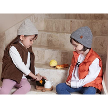 Soft Knit Baby Winter Hat Pack Stylish Grey Beanies for Toddler