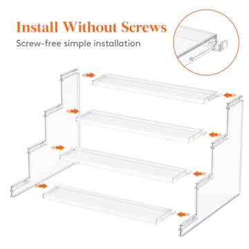 Lifewit 4 Tier Clear Display Risers Stand - Elegant Sturdy Storage for Desserts and Collectibles (2 ...