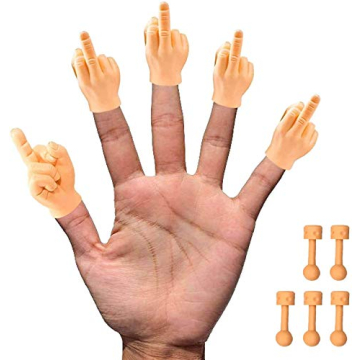 Daily Portable Middle Finger Hands (5 Pack) – Hilarious Rubber Finger Puppets for Pranks and Fun