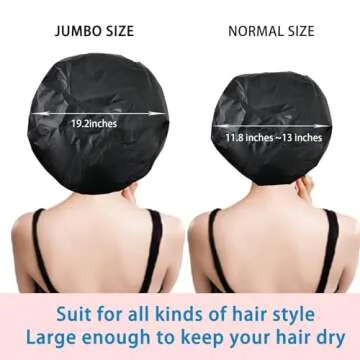 Super Jumbo Waterproof Shower Caps for Thick Hair