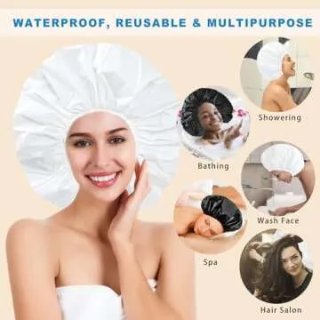 Super Jumbo Waterproof Shower Caps for Thick Hair
