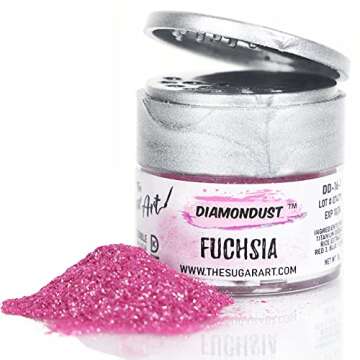 Fuchsia Edible Glitter for Drinks, Cocktails, Cake Decorating, Strawberries, Chocolates & More | No ...