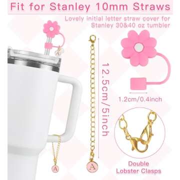 Personalized Silicone Straw Covers for Stanley Cups