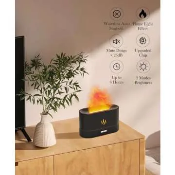 Flame Air Diffuser Humidifier,Upgraded Scent Diffuser for Essential Oils,Ultrasonic Aromatherapy,Fir...