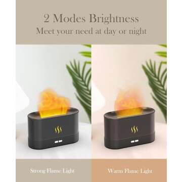 Flame Air Diffuser Humidifier,Upgraded Scent Diffuser for Essential Oils,Ultrasonic Aromatherapy,Fire Mist Humidi with 2 Brightness,Auto-Off Function for Room Home Office(Black)