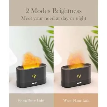 Flame Air Diffuser Humidifier,Upgraded Scent Diffuser for Essential Oils,Ultrasonic Aromatherapy,Fire Mist Humidi with 2 Brightness,Auto-Off Function for Room Home Office(Black)