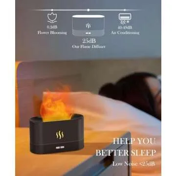 Flame Air Diffuser Humidifier,Upgraded Scent Diffuser for Essential Oils,Ultrasonic Aromatherapy,Fire Mist Humidi with 2 Brightness,Auto-Off Function for Room Home Office(Black)
