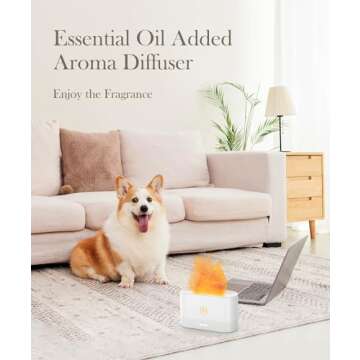 Flame Air Diffuser Humidifier,Upgraded Scent Diffuser for Essential Oils,Ultrasonic Aromatherapy,Fire Mist Humidi with 2 Brightness,Auto-Off Function for Room Home Office(Black)