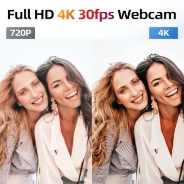 POHO 4K Webcam for Clear Video Calls and Privacy Cover