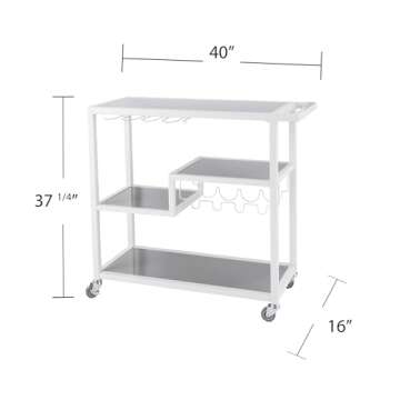 Holly & Martin Zephs Bar Cart White - Stylish Bar Cart for Home - Utility Carts with Wheels