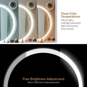 Lighted Mirror Vanity Set with Bluetooth Speakers