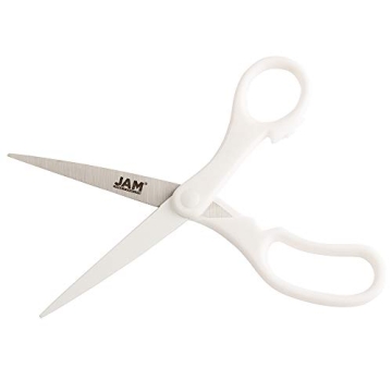 JAM PAPER Precision Scissors - 8 Inch Sharp White Design