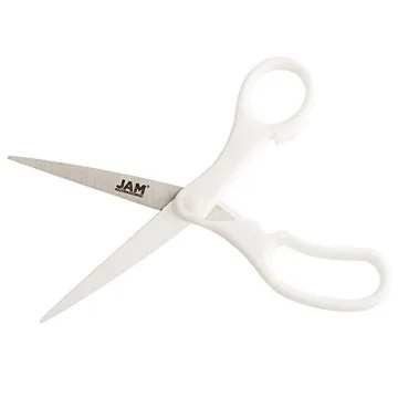 JAM PAPER Precision Scissors - 8 Inch Sharp White Design