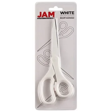 JAM PAPER Precision Scissors - 8 Inch Sharp White Design