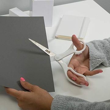 JAM PAPER Precision Scissors - 8 Inch Sharp White Design
