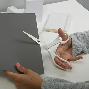 JAM PAPER Precision Scissors - 8 Inch Sharp White Design