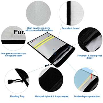 Fireproof Waterproof Document Bag - Secure & Durable Storage