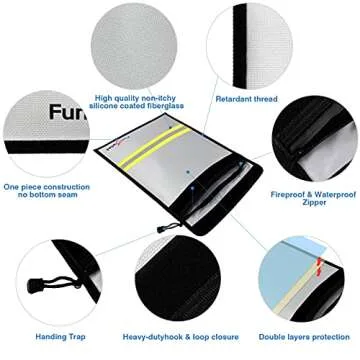 Fireproof Waterproof Document Bag - Secure & Durable Storage