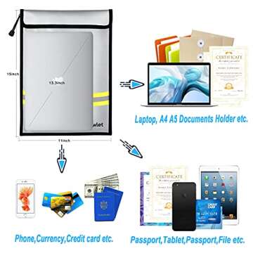 Fireproof Waterproof Document Bag - Secure & Durable Storage