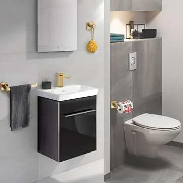 TURS Brushed Gold 3-Piece Bathroom Hardware Set Stainless Steel Gold Hand Towel Holder Toilet Paper Holder Towel Hook Wall Mounted.