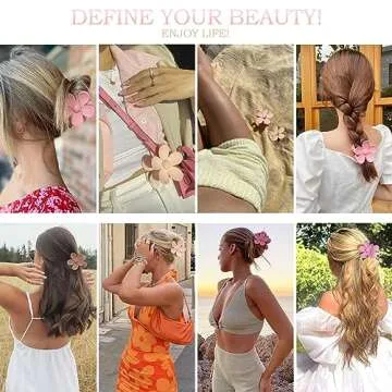 Flower Hair Clips Big Hair Claw Clips 8PCS Large Daisy Hair Clips Matte Claw Clips Strong Hold Jaw Claw Clips Thick Thin Hair for Women Girls 8Colors