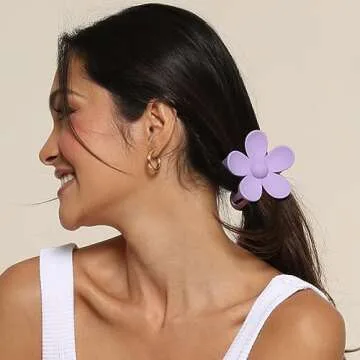 Flower Hair Clips Big Hair Claw Clips 8PCS Large Daisy Hair Clips Matte Claw Clips Strong Hold Jaw Claw Clips Thick Thin Hair for Women Girls 8Colors