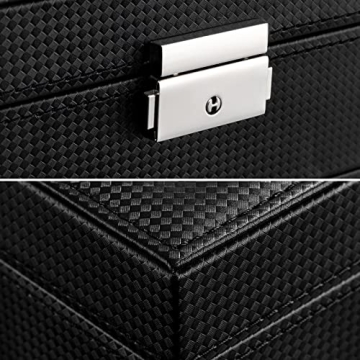 Elegant Oyydecor 12 Slot Watch Box with Jewelry Drawer