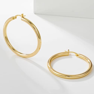 Stylish Hypoallergenic 4mm Thick Gold Chunky Earrings