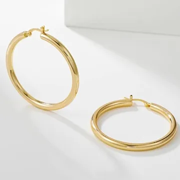 Stylish Hypoallergenic 4mm Thick Gold Chunky Earrings